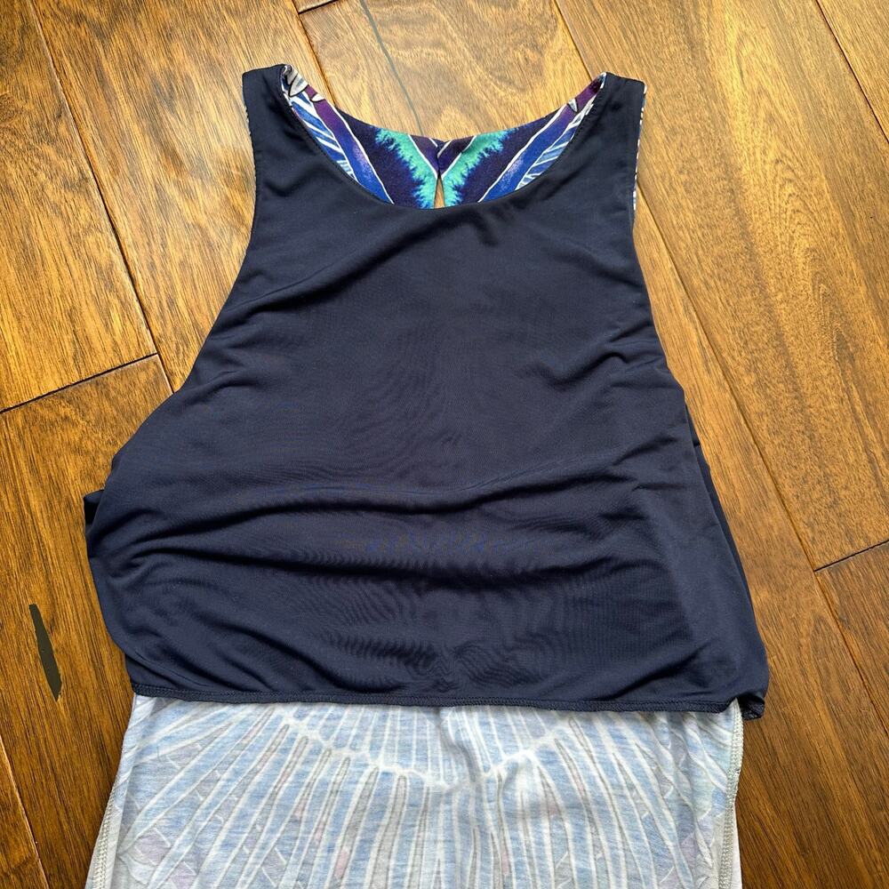 ❌SOLD❌ Mara Hoffman Swim Rising Palm blue print maxi column body con dress med - Picture 13 of 16